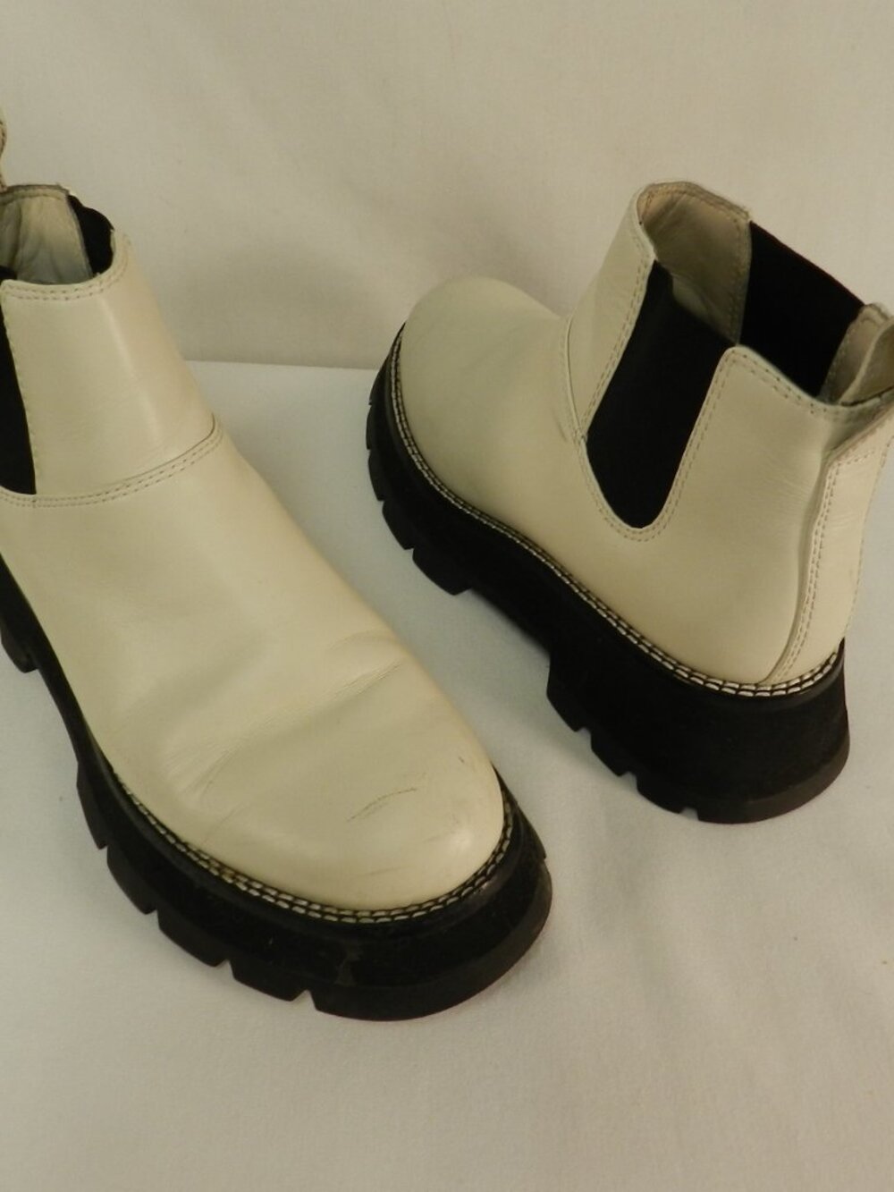 3.1 Philip Lim Kate Chelsea Leather ankle platform boots Size Sz 37.5 US 7.5